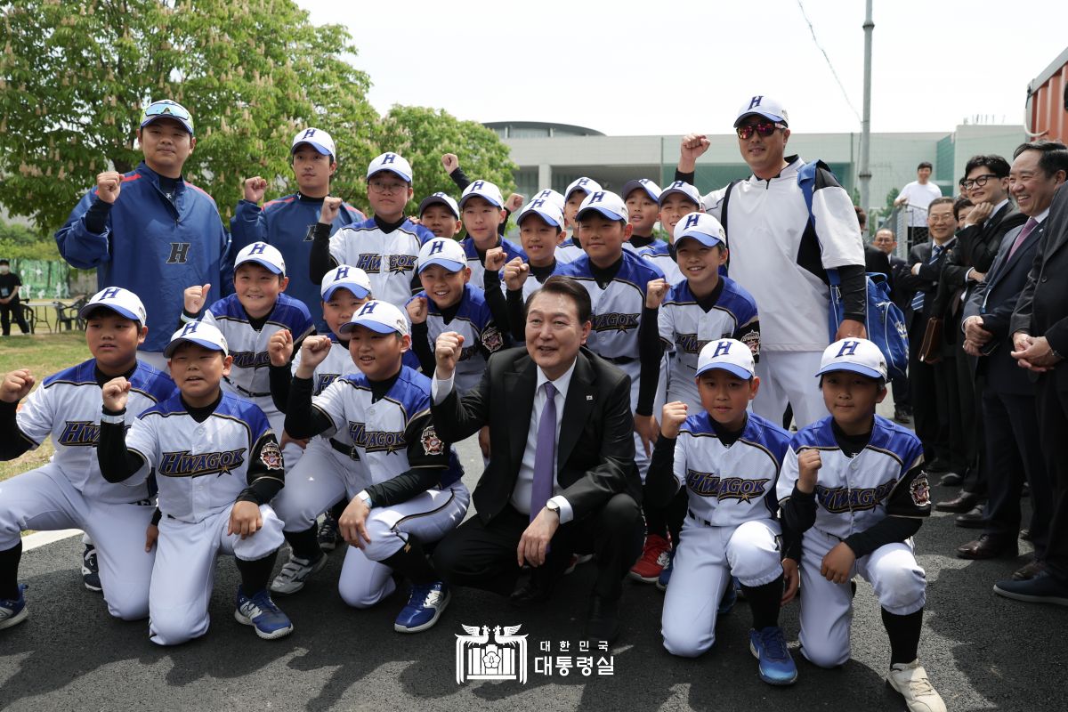 용산어린이정원 리틀야구 깜짝방문